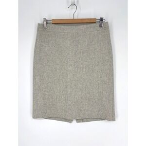 J.Crew Mercantile Skirt 4 Light Gray Wool Blend Pencil Straight Office Career